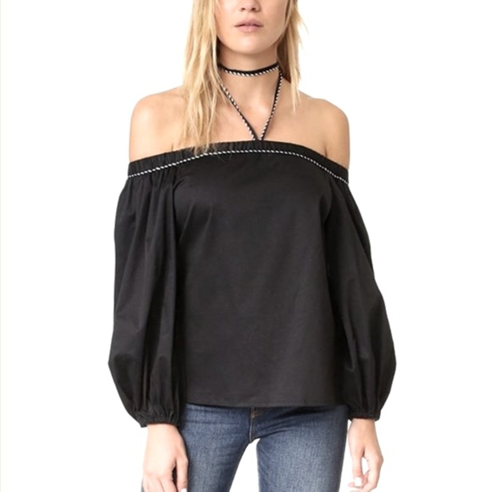 Alexis Karen Off Shoulder Halter Top Black Size XS